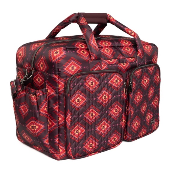 Lug x Mary DeAngelis Classic Duffel w/ Crossbody Strap-Drifter~Honeycomb Multi - Picture 2 of 12
